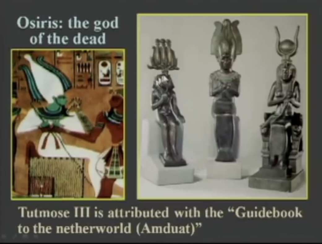 Osiris the god of the dead and the Amduat - Guidebook to the Netherworld attributed to Tuthmosis III