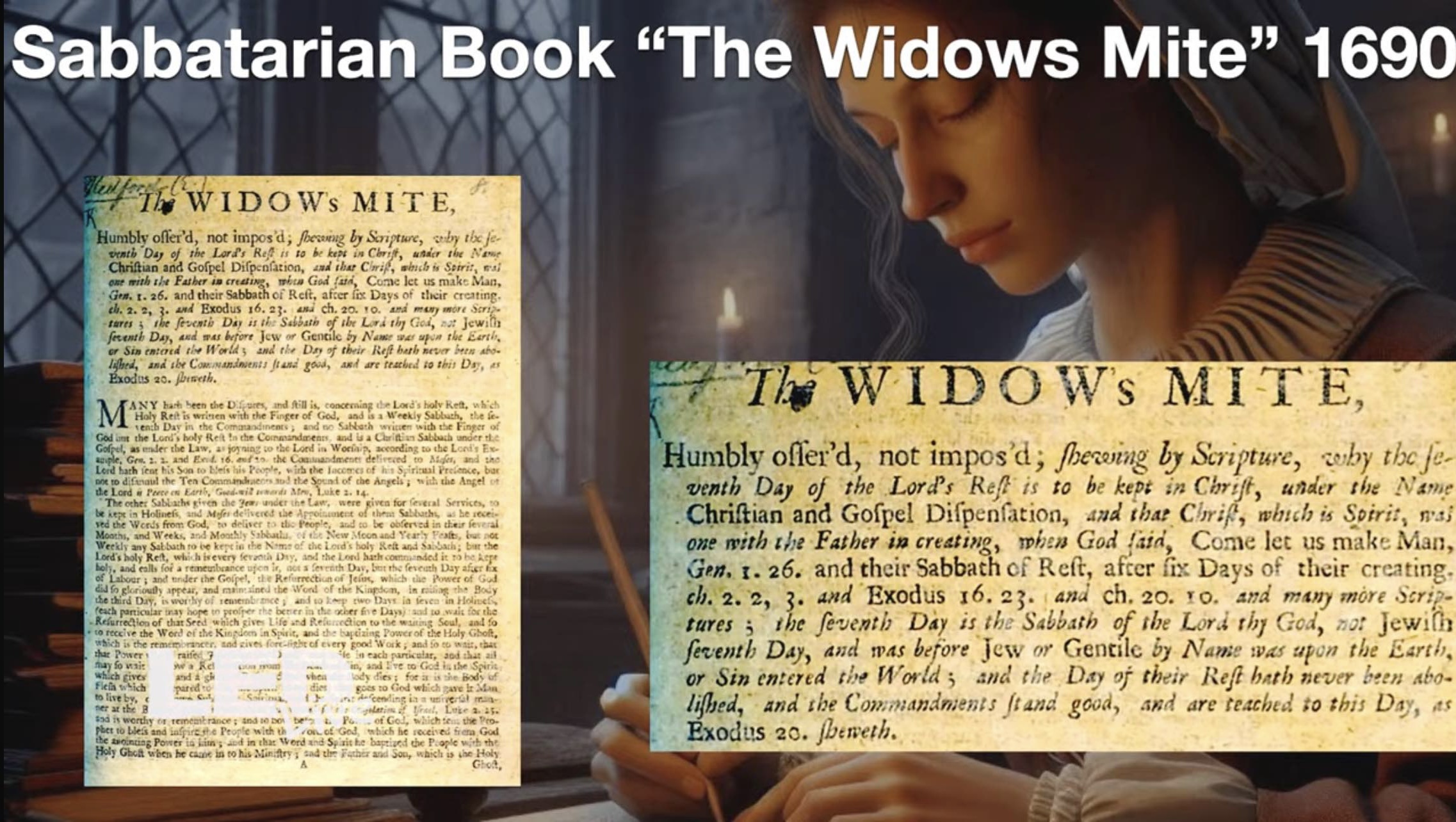 The Widow's Mite - Sabbatarian Book from 1690