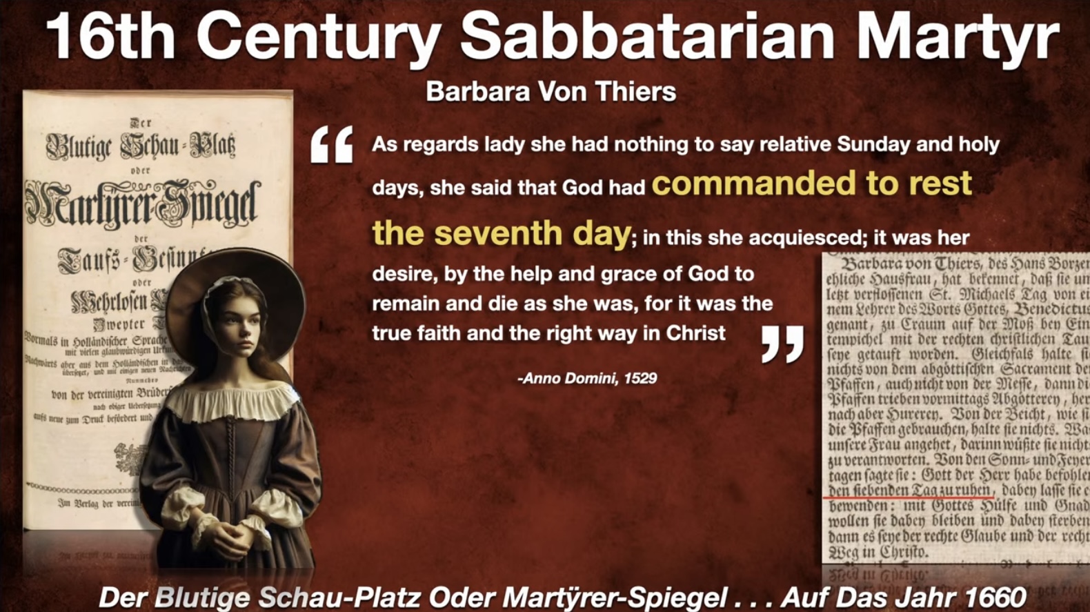 Barbara Von Thiers - 16th Century Sabbatarian Martyr